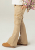 Beige Flared Cargo Pants