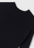 Black Rib Knit Mockneck Sweater