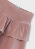 Pink Ruffled Velvet Skirt