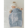 "Hi" Hand Knit Blanket - Light Blue