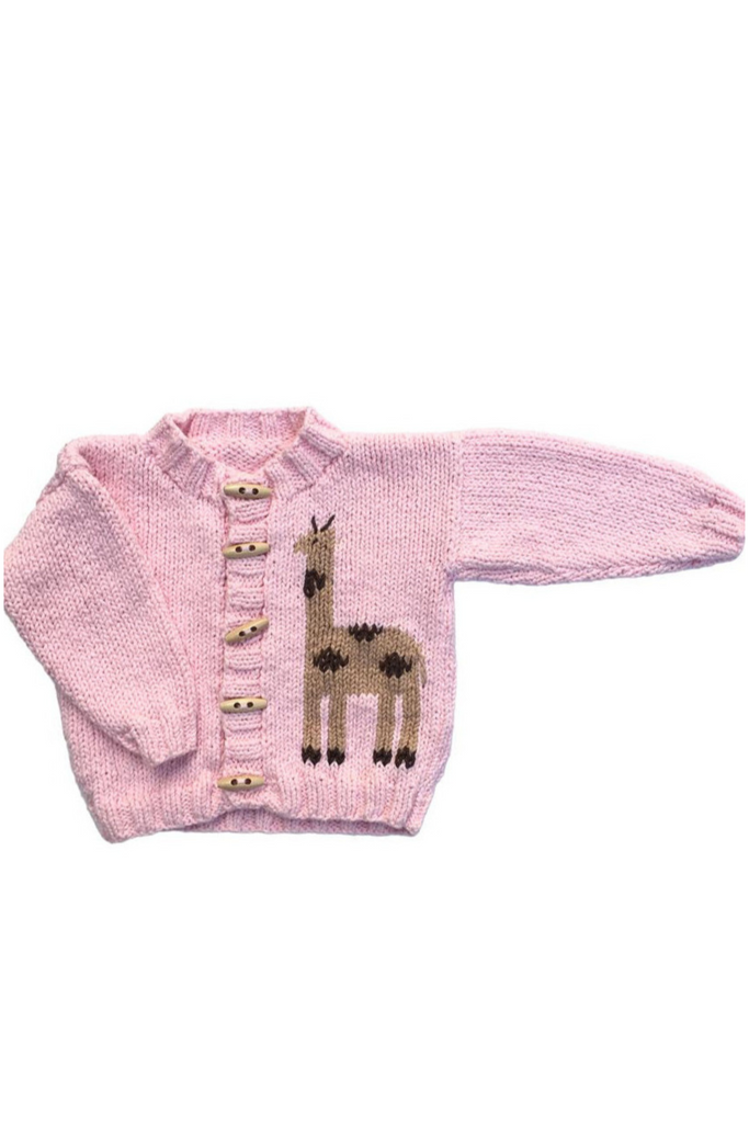 Giraffe Cardigan-Pink