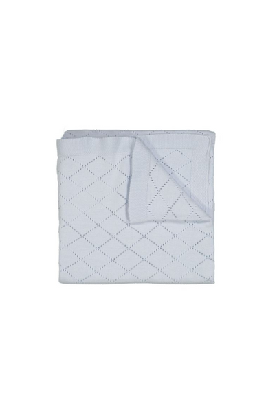 Diamond Pointelle Blanket - Light Blue