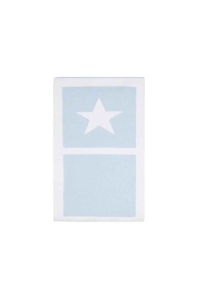 Star Knit Blanket - Light Blue